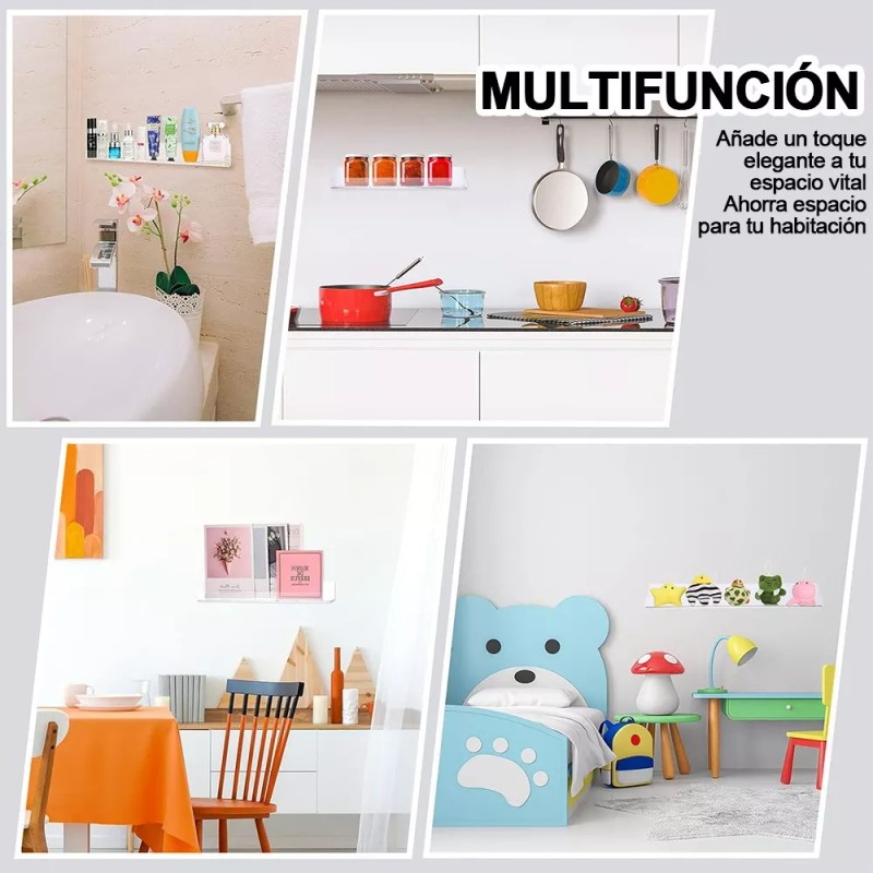 Estantes Flotantes De Acrílico Para Esmaltes De Uñas 8pcs