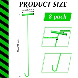 Zonon 4 Pack 31" Green Fifth Wheel Puller 5th Wheel Pin Puller for Semi Truck Cotter Spring Pulling Tool Solid Steel Dock Hooks Portable Type Lifting J Hook for Pulling Storm Drain Manhole Covers