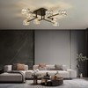 Qgiytp Modern 8-Light Semi Flush Mount Ceiling Light Fixture Black