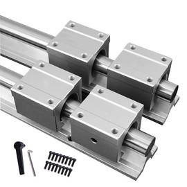 GUWANJI 2Pcs SBR20-400mm/15.7 inch Linear Fully-Supported Rail and 4Pcs SBR20UU Block, Linear Motion Bearing Block for SBR20 Linear Guide Rail for CNC Machine