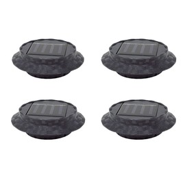 solarize 4-Pack E27 Base Rattan Effect Solar Outdoor Deck Surface Mount Energy Efficient Light Fixtures