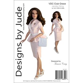 Designs by Jude Garden Party Doll Clothes Sewing Pattern for 16.5 inch RTB101 Body Dolls Tonner