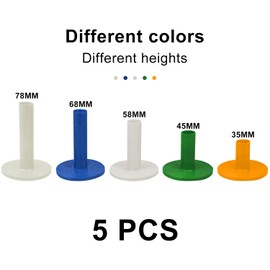NINVVS 5 pieces of 35mm/45mm/58mm/68mm/78mm golf support, round ball bracket, rubber ball rack, indoor and outdoor golf equipment (5 colors)