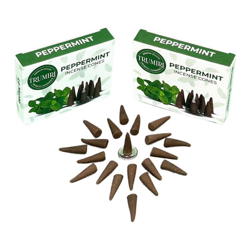 Peppermint Incense Cones - Total 60 Cone Incense - Six