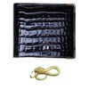SakuraZen Croco Crocodile Leather Embossed Enamel Bifold Wallet Crocodile Cowhide
