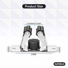 Superio Mop and Broom Holder, Set of 16 Single Piece Hooks, Stainless Steel Wall Mount Cleaning Storage Tool Organizer, Heavy-Duty Hook for Kitchen, Closet Garage, and Office