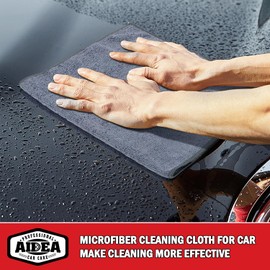 AIDEA Microfiber Cleaning Cloth 12 Pack, Microfiber Towels for Cars, Soft & Absorbent Cleaning Rags, Premium Lint Free Shop Towels for House, Kitchen, Car, 12inx16in, Grey