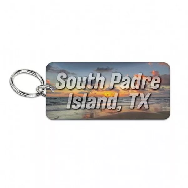 Texas South Padre Island Acrylic Glossy Key Ring Mirror Key