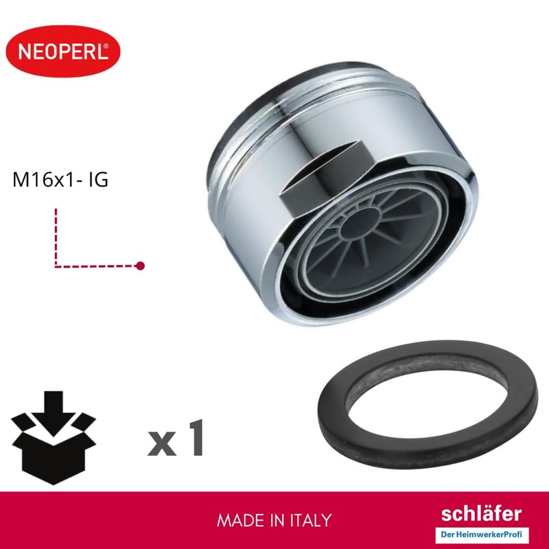 Schläfer | 1800016 Neostrahl M24 Chrome-Plated Universal Aerator Compatible with