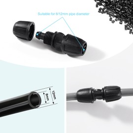 VooGenzek VooGenzek 10 Stücke 8/12 mm Tropfbewässerungsarmaturen, Gerade Barbed Garten Schlauch Verbinder, Bewässerung Verbinder, Tropfrohr Widerhakenverbinder, für Garten, Rasen