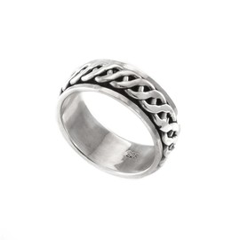 Silverly Mens Womens .925 Sterling Silver Celtic Rope Spinner Thumb Ring
