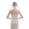 Elawbty - Velo de novia de boda con peine, 1
