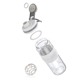 PZMLOASN Shaker Bottle for Protein Mixes-protein shaker bottle- for super creamy fitness protein shakes,shaker cups for protein shakes 650ml/23oz - Durable, leak-proof(White)