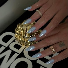 KQueenest- Diseño cromado: nuestras uñas acrílicas para mujer cuentan con un deslumbrante acabado cromado Aurora que resiste la decoloración. Con opci