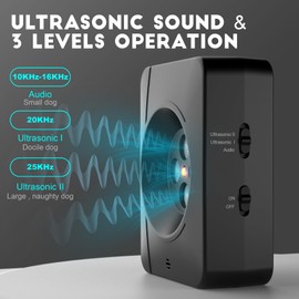 Anti Bark Device, Automatic Dog Barking Deterrent Devices with 4 Speakers, Audio & Ultrasonic Anti Dog Barking Device with 33FT Range, Indoor Outdoor Bark Control Device for Puppy Medium Large dog