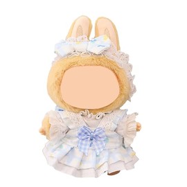 QIUTIMIY Clothes for Doll,17cm Doll Clothes,2-Piece-Set Doll Clothes,Premium Doll Outfit with Accessories-Birthday Blue Hairband+Dress(NO Doll Included)