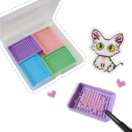 2.6mm Fuse Beads Picking Trays with Storage Box, Efficient Line-Up Tools, Melty Bead Aligner, Iron Bead Sorting Trays, Bead Counter, Fuse Beads Accessories Kits Including 4 Trays,1 Spoon,1 Storage