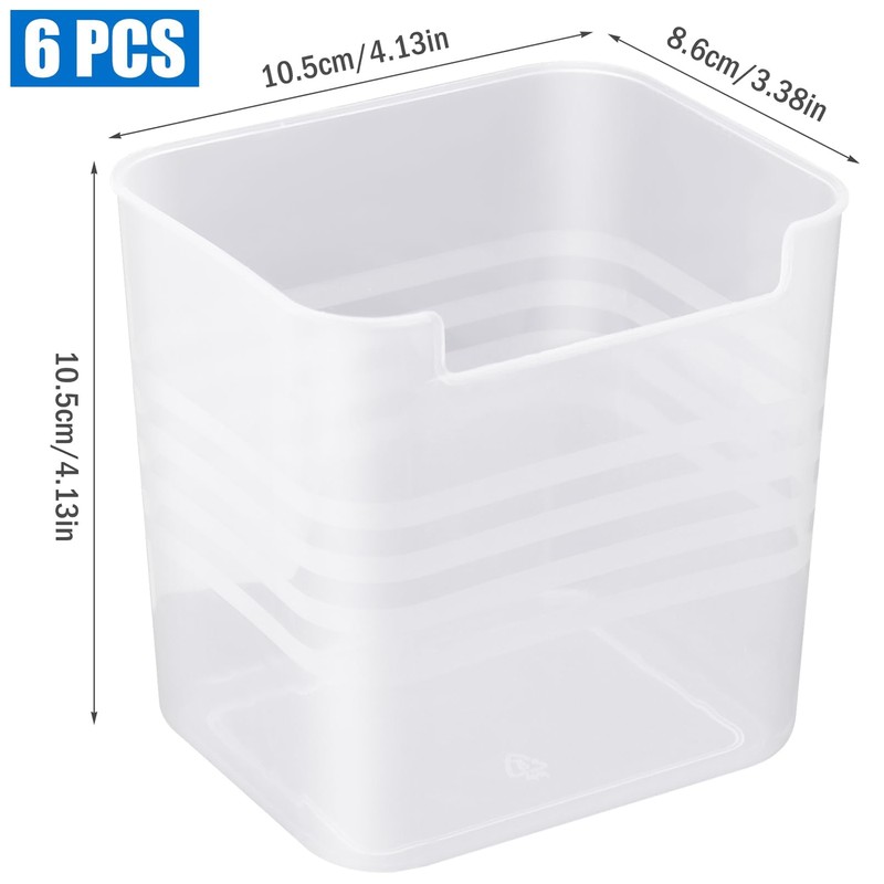 Cisolen 6 PCS Refrigerator Door Organizer Box, Clear Refrigerator Organizer