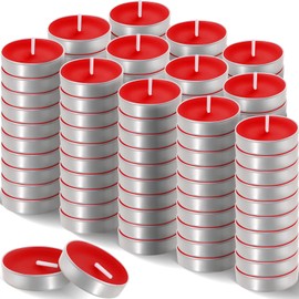 200 Pcs Tea Lights Candles Smokeless Mini Tealight Dripless Candles Bulk for Dinner Party Home Decoration Wedding Centerpiece Birthday Valentine(Red)