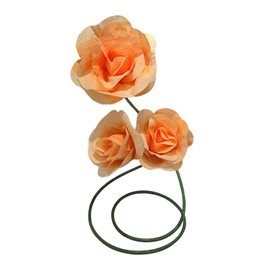 VepQuSa 3 Pack Giant Paper Artificial Rose Flowers,Big Rose Flower for Decoration with Adjustable Stand for Garden, Hotel, Office, Photography Props, Wedding,Art Gallery, Shop Window Display(Orange)