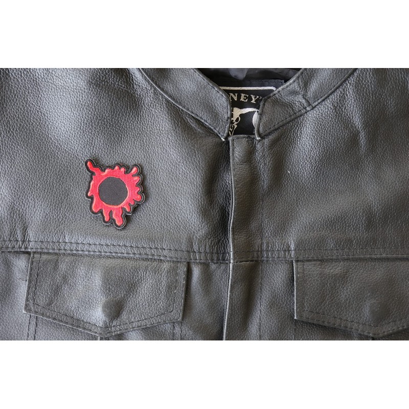 Bullet Hole Patch Blood Red - 2x2.4 inch - Embroidered