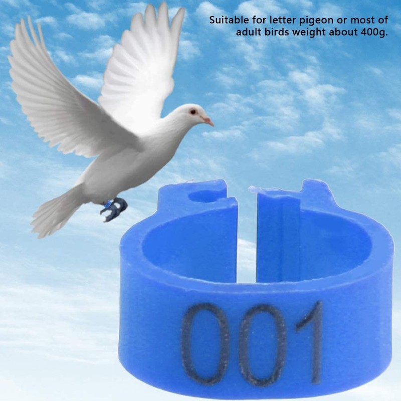 Tnfeeon 100PCS/Bag 8MM Plastic Pigeon Bands Rings, 001-100 Numbered Plastic