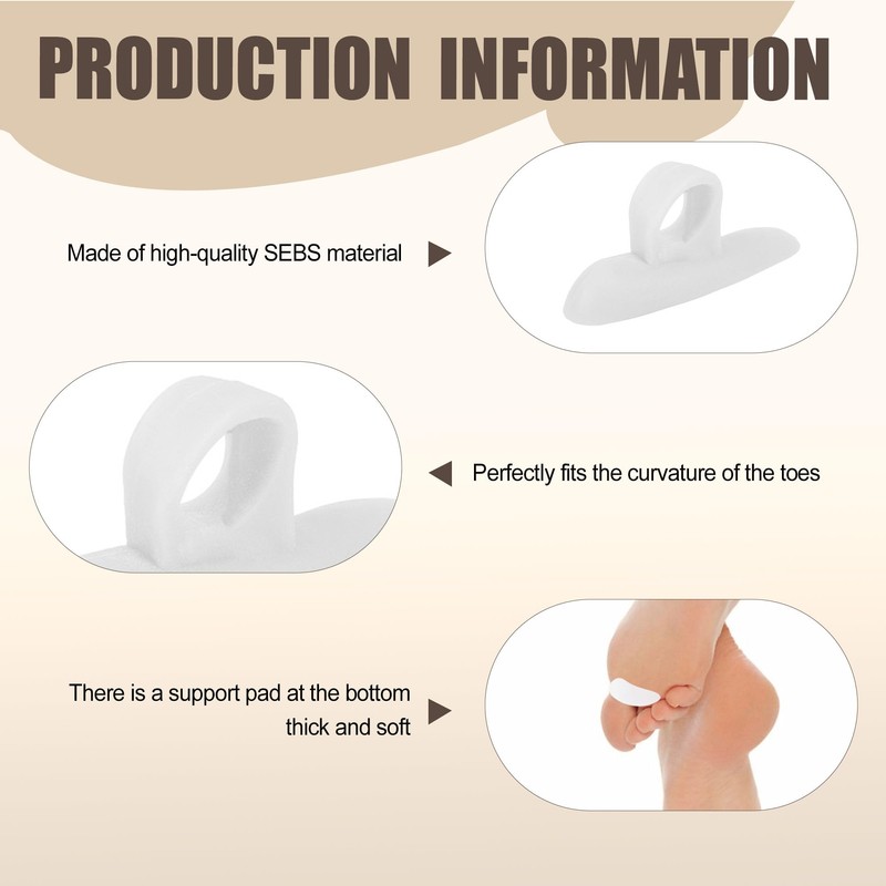 4 Pairs Toe Prop Comfortable Toe Support Reduce Pain Hammer