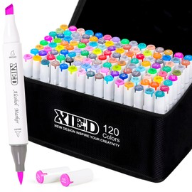 XIEED Alcohol Markers, 168 Colors Premium Markers Set, Chisel & Brush Dual Tip in Professional Coloring for Kids or Adults