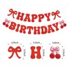 DIADARL Cherry Happy Birthday Banner Cherry Birthday Party Decorations Fruit