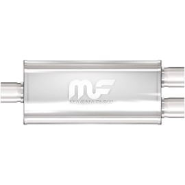 MagnaFlow 5in x 8in Oval Center/Dual Performance Muffler Exhaust 12278 - Straight-Through, 3in Inlet/2.25in Outlet, 18in Body Length, 20in Overall Length, Satin Finish - Classic Deep Exhaust Sound