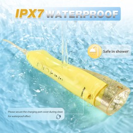 TOVENDOR Electric Water Dental Flosser Teeth Pick, Cordless Flossers Oral Irrigator IPX7 Waterproof 300ML Rechargeable Travel Water Teeth Cleaner with 5 Tips for Home Braces Care Gums Deep Cleaning