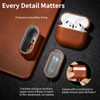Belemay for AirPods 4 Case, Compatible with MagSafe, Luxury Full-Grain