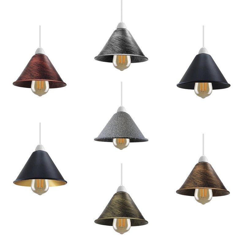 Modern Industrial Metal Ceiling Light Shad Easy Fit Pendant Lamp