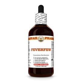 Feverfew (Tanacetum Parthenium) Dry Herb Tincture, Made in Hawaii, Organic Raw Materials, All Natural, Vegan, Pure Liquid Extract - 4 fl.oz