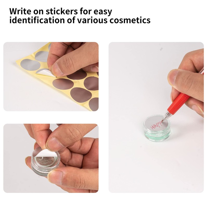 Pack of 12 containers, 5 ml, jars with lid, lip