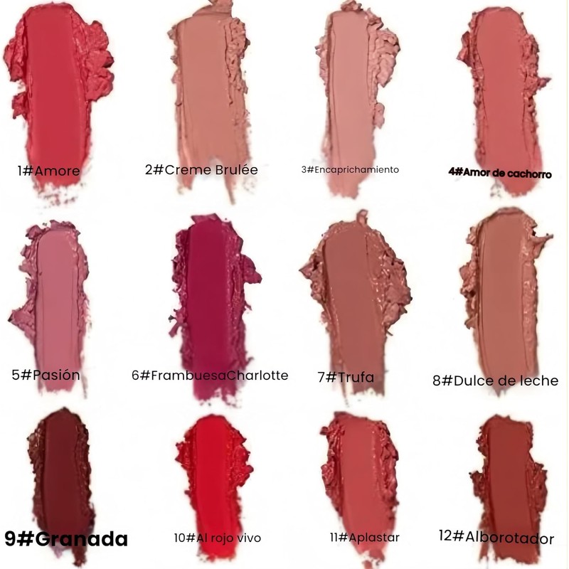 12 Colores Brillo Labial En Crema, Resistente Al Agua, antiadherente,