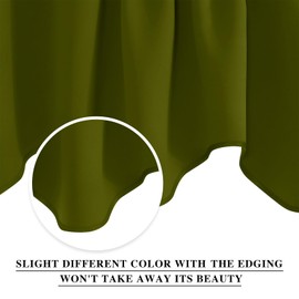 NICETOWN Window Valances for Kitchen - Small Short Decoration Solid 52 inches by 18 inches Rod Pocket Tiers Valances for Kids Bedroom/Bedroom/Living Room/Bar Window/Christmas (Olive Green, Set of 2)