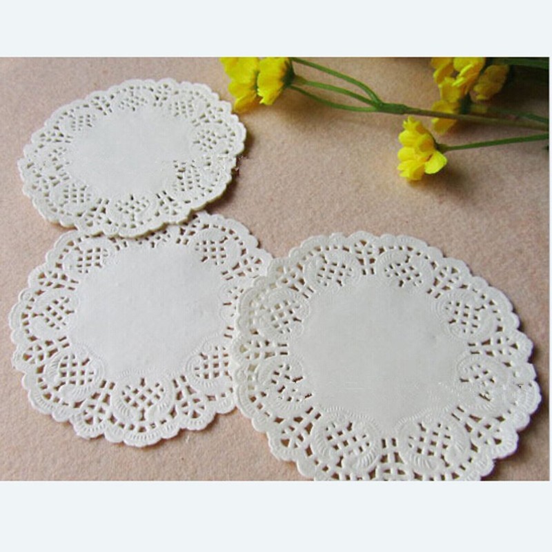 DECORA 12.5 Inch Round White Paper Lace Doilies for Wedding