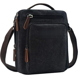 Messenger Bag for Men, Canvas Crossbody Shoulder Bags Vintage Satchel for Travel Work Business - Color: Coffee