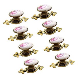 EBETA 10 Vintage Drawer Knobs, Cupboard Knobs, Furniture Knobs, Cupboard Handles, Door Knobs for Cupboard, Drawer, Made of Ceramic (Bronze Tulip)