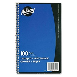 Hilroy HLR13401 Executive Coil One Subject Notebook-100 Sheets-Printed-Wire Bound-6" (152.4 Mm) x9.5" (241.3 Mm)-Assorted Paper-1Each