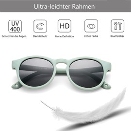 KOMUNJ Baby Sonnenbrille, Kinder Sonnenbrillen, mit Riemen Verstellbar für Jungen Mädchen Kleinkinder, 6Monate-3 Jahre Polarisierte Kindersonnenbrille