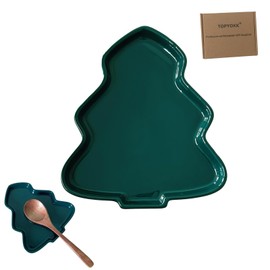 Cute Ceramic Spoon Rest & Holder for Stove Top, Christmas Tree Shaped Coffee & kitchen Spoon Rest & Holder for Kitchen Counter, Stove & Cooking Spoon Holder for Ladle & Utensil & Spatula & Tong Rest