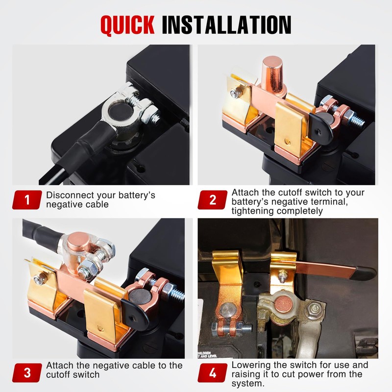 Nilight Top Post Knife Blade Master Switch 12V 24V 250A