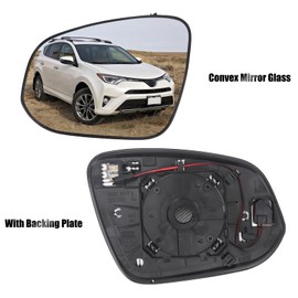 RACBOX Driver Side Mirror Glass Replacement for RAV4 2013-2024, 4runner 2014-2024, Tacoma 2016-2024, Venza 2021-2024, Convex Rear View Heated Mirror Glass with Blind Spot Detection