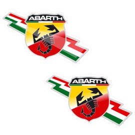 2 x 4-Inch Abarth Italian Printed Sticker Rub Quality Vinyl Label