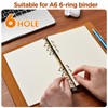 A6 6-Hole Blank Refill Paper(Pre-Punched)–100gsm Thick Beige Paper, Fountain Pen