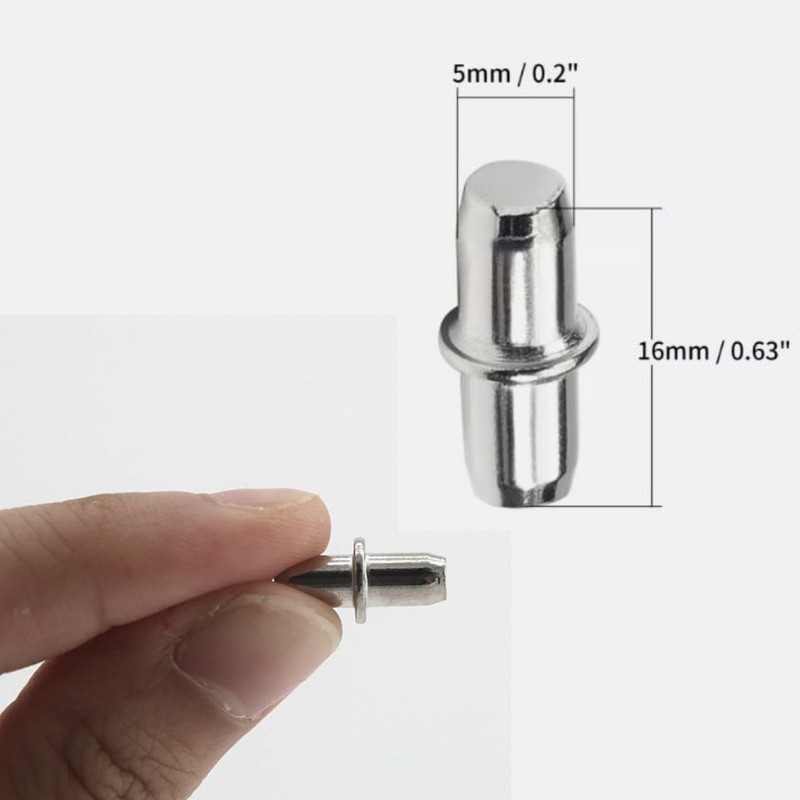 HappyHome 50 Piece Dowel Shelf Bracket, 0.2 inch (5 mm)