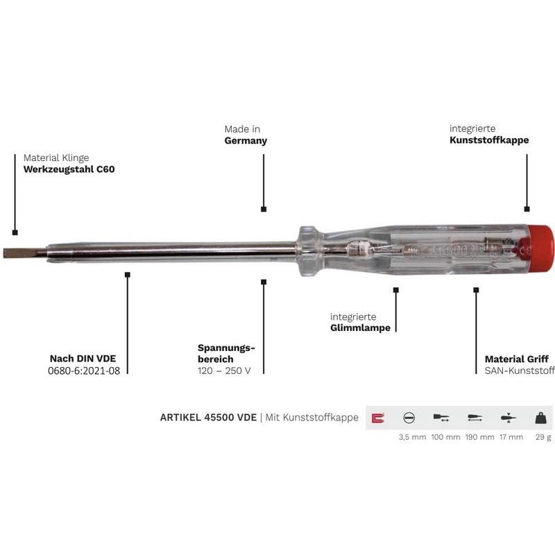 H+H 95200 Electrical Installation Set 6 Pieces Voltage Tester, Phase