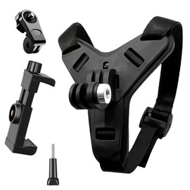 Pack of 4 Motorcycle Helmet Mount for GoPro Chin Mounts, Motorcycle Helmet Chin Strap Mount for GoPro Hero 13/12/11/10/9/8/7/6/5, for Session for SJCAM, for Osmo Action Cam Mount